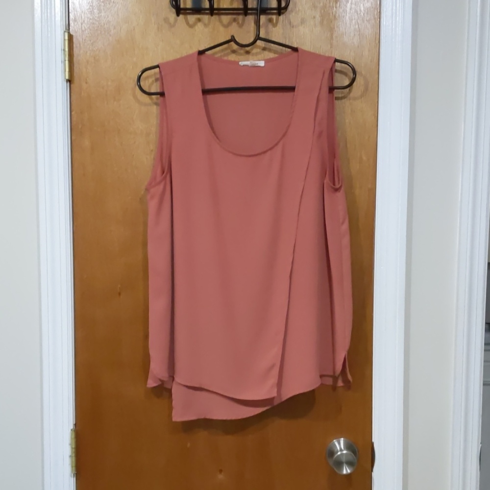 Terracotta sleeveless blouse